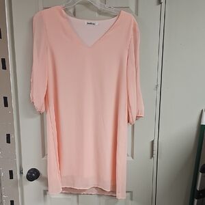 Peach V-Neck Dress